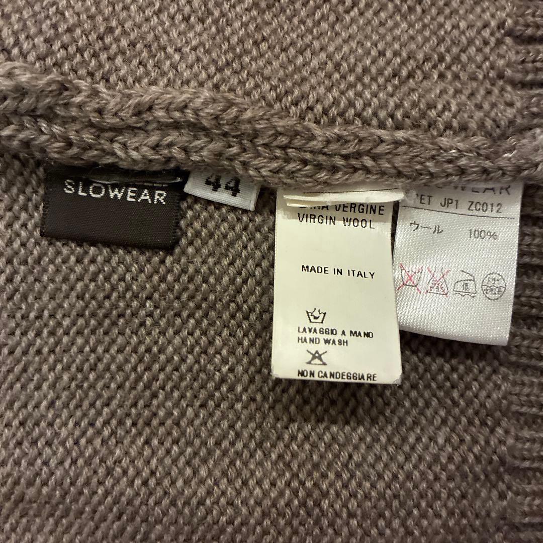 ZANONE ウール ソリッド スタンドカラー ニットブルゾン 44