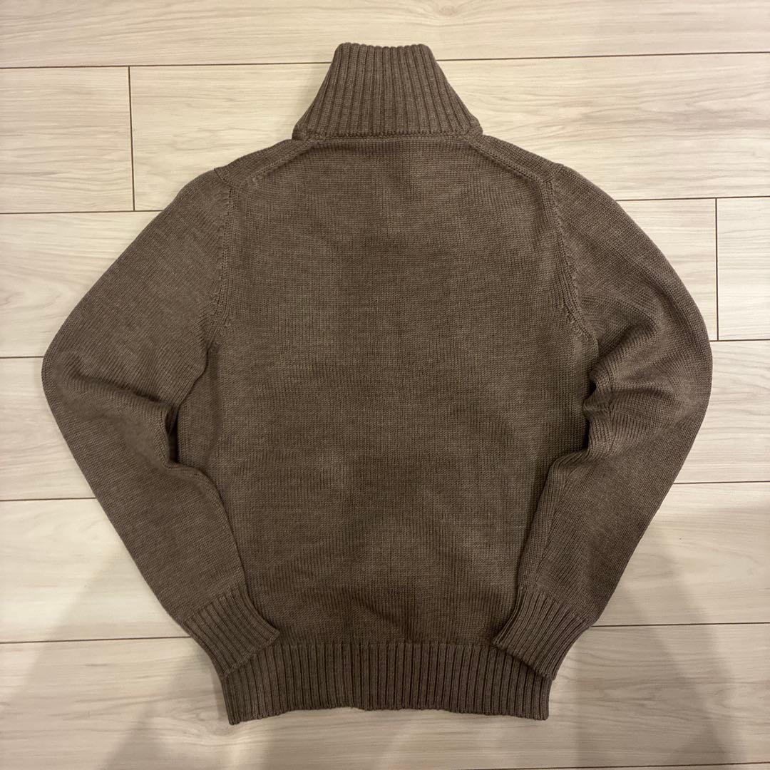 ZANONE ウール ソリッド スタンドカラー ニットブルゾン 44