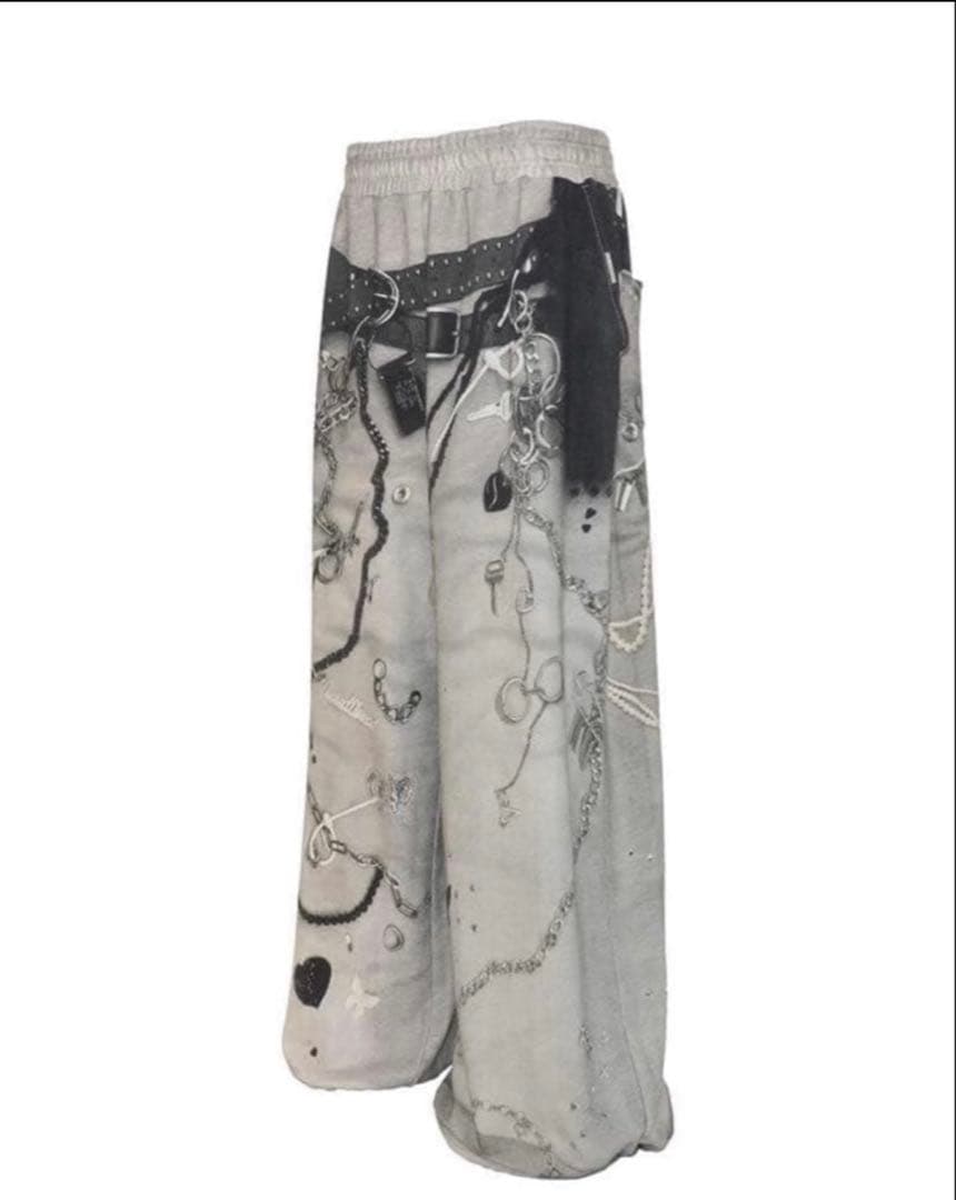 パンツ THEREDTHREAD S print sweat2 toys gray