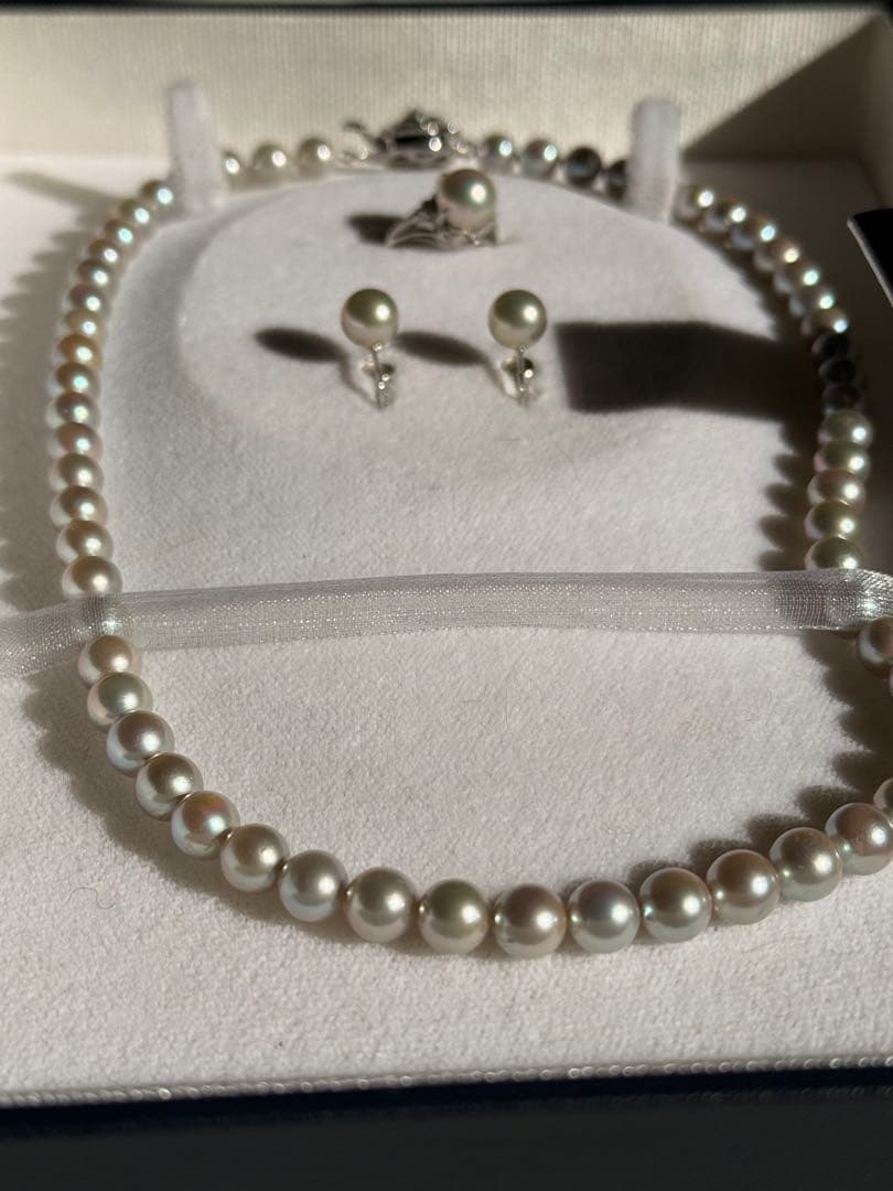 最高品質　アコヤ本真珠 ネックレス 6.5〜7.0 指輪 イヤリング 鑑別書付