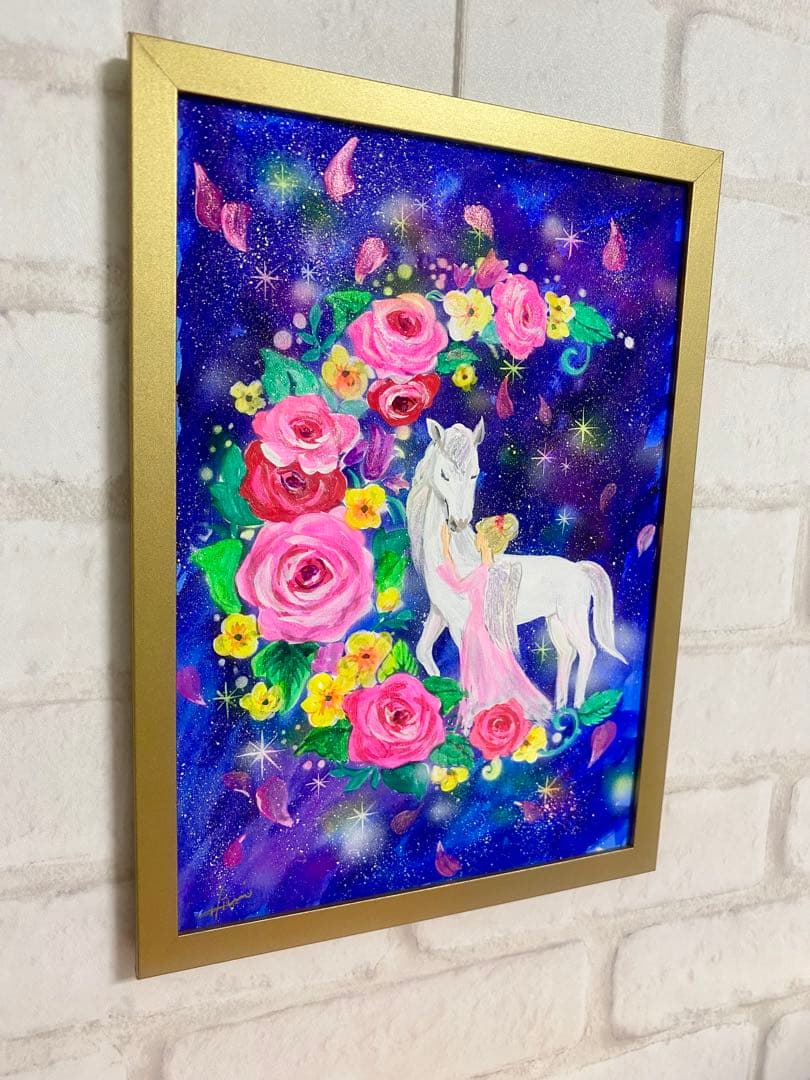 こまち絵画3点　　　薔薇の三日月と白馬