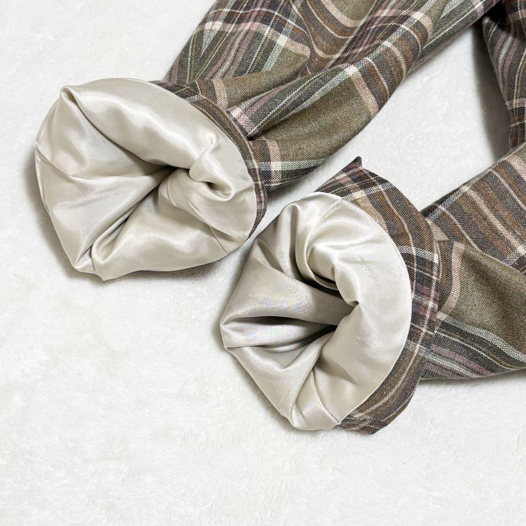 未使用 ブルックスブラザーズ フィッツジェラルド チェック 絹 麻 40R 緑