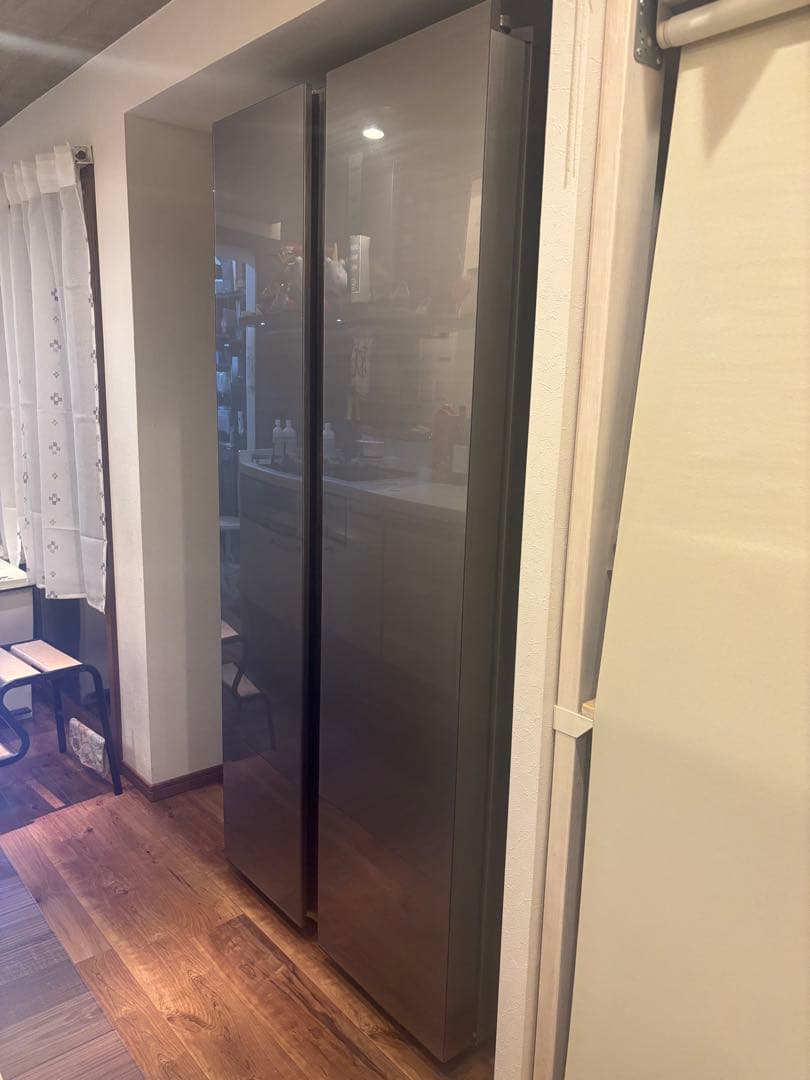 短期出品★AQUA ノンフロン冷凍冷蔵庫　AQR-SBS45H(S)フレンチドア