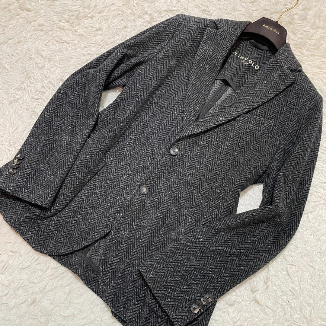 美品　チルコロ1901　現行　テーラードジャケット　ヘリンボーン　グレー　L