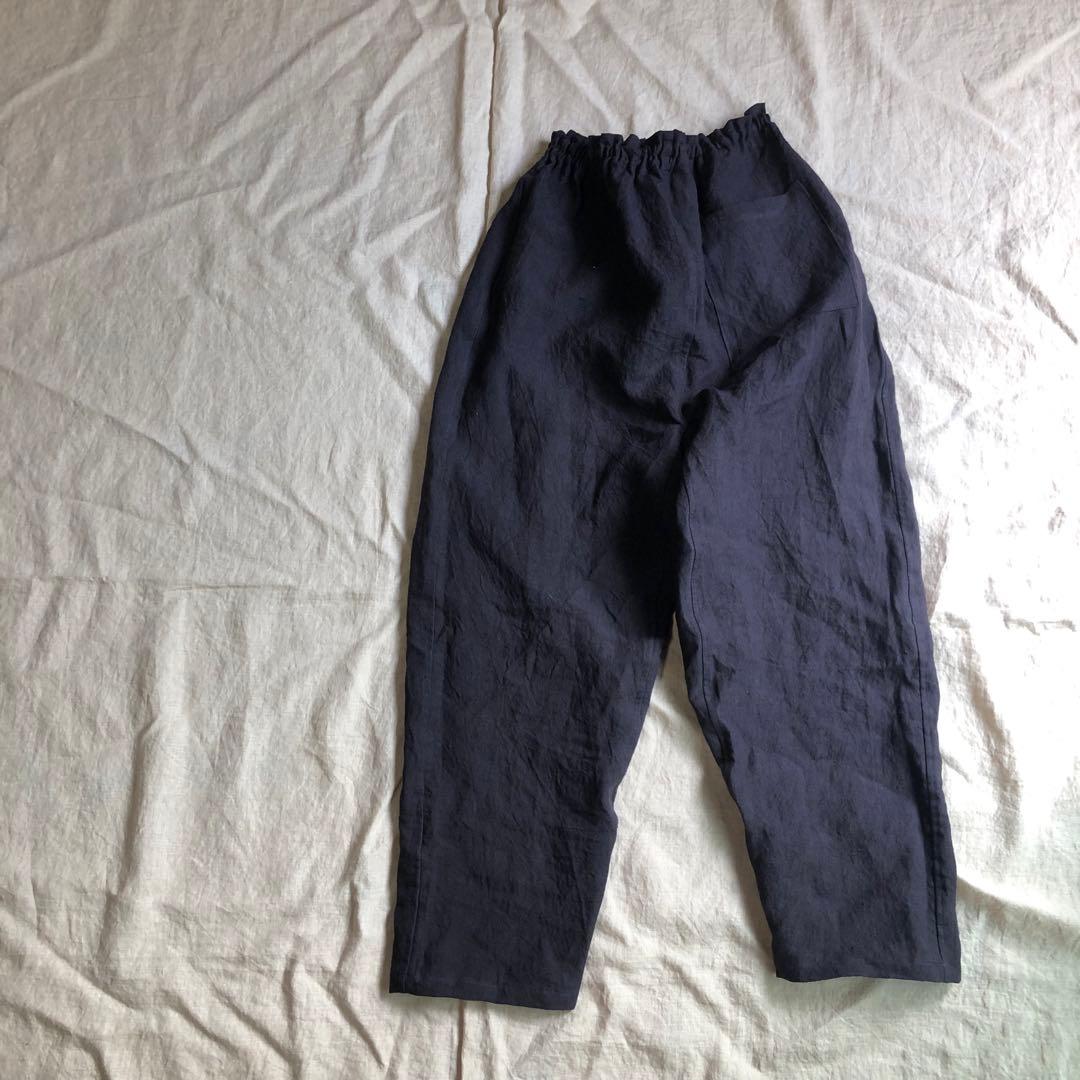 リネンのもんぺ　ダークネイビー