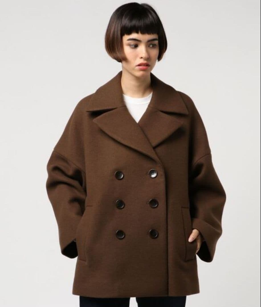 Demi-Luxe BEAMS DメルトンPコート ブラウン 新品