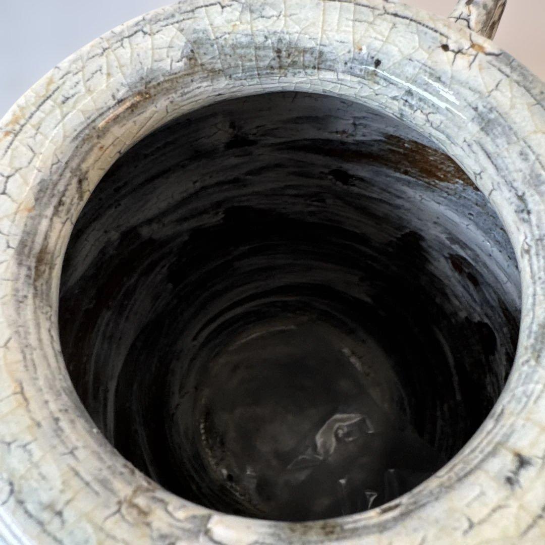 H*e様 韓国　古美術　灰色と黒の模様の陶芸の壺