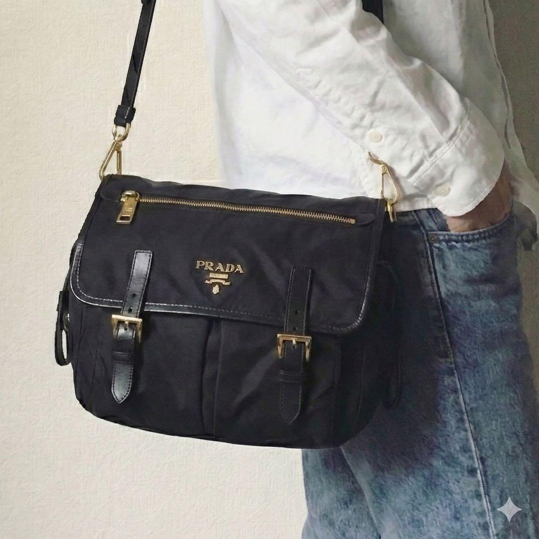 超美品 PRADA プラダ メッセンジャーバッグ ショルダーバッグ