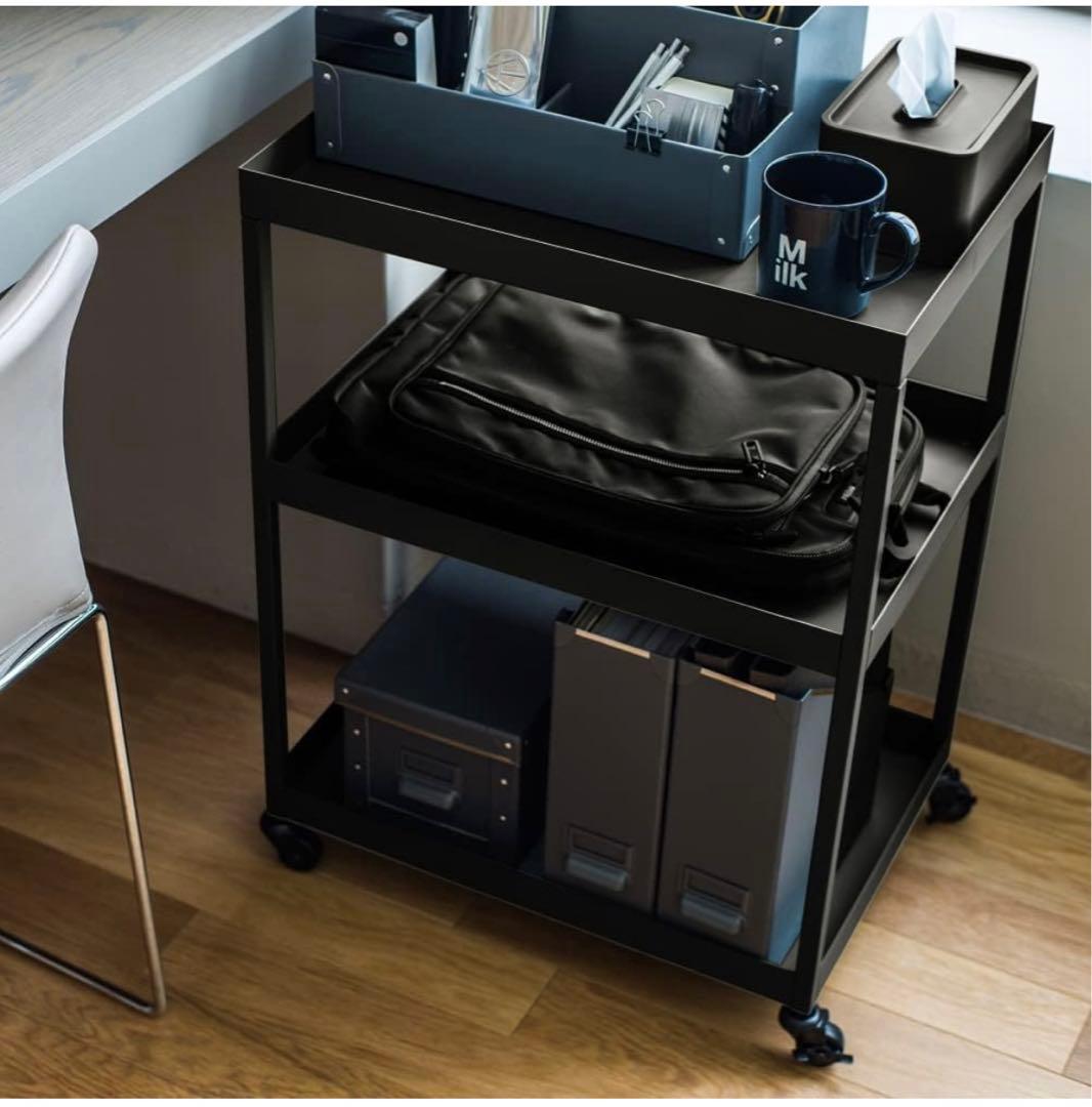 ideaco (イデアコ) ワゴン 組立不要 日本製 ブラック 5035WG