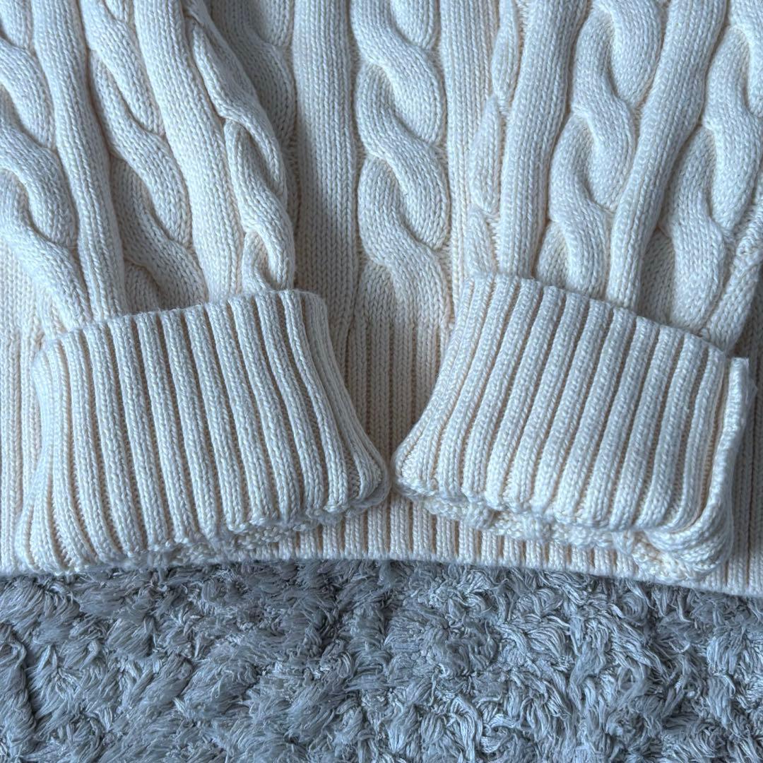 【極美品✨】ポロラルフローレン　ケーブルニット　ハーフジップ　大人気　刺繍　M