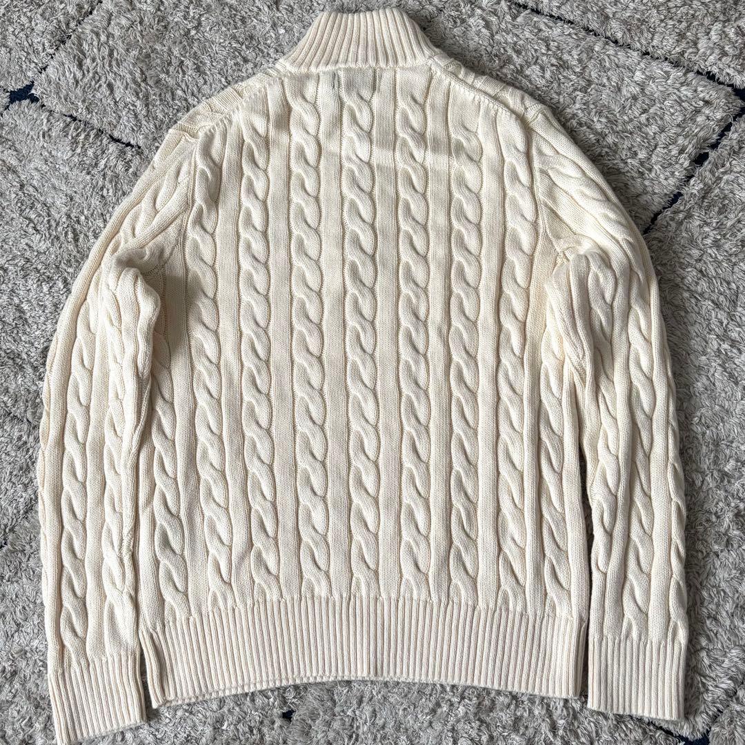 【極美品✨】ポロラルフローレン　ケーブルニット　ハーフジップ　大人気　刺繍　M