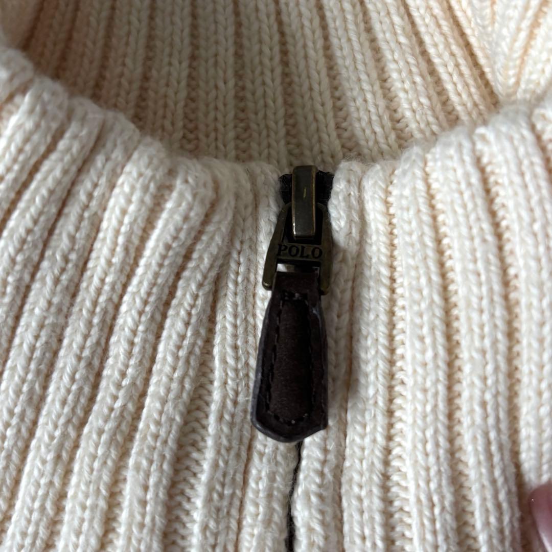【極美品✨】ポロラルフローレン　ケーブルニット　ハーフジップ　大人気　刺繍　M