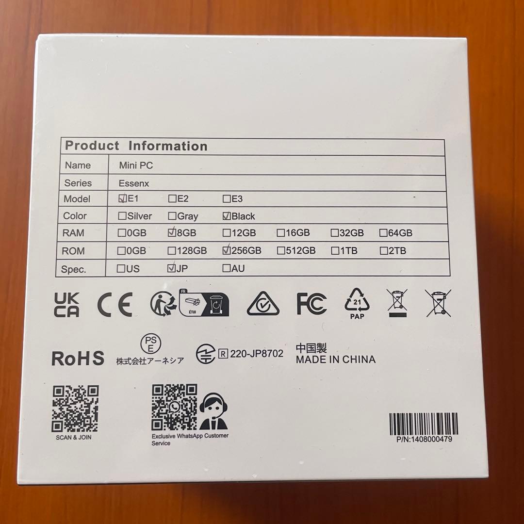 【新品未開封品】ミニPC intel N150 8GB 256GB