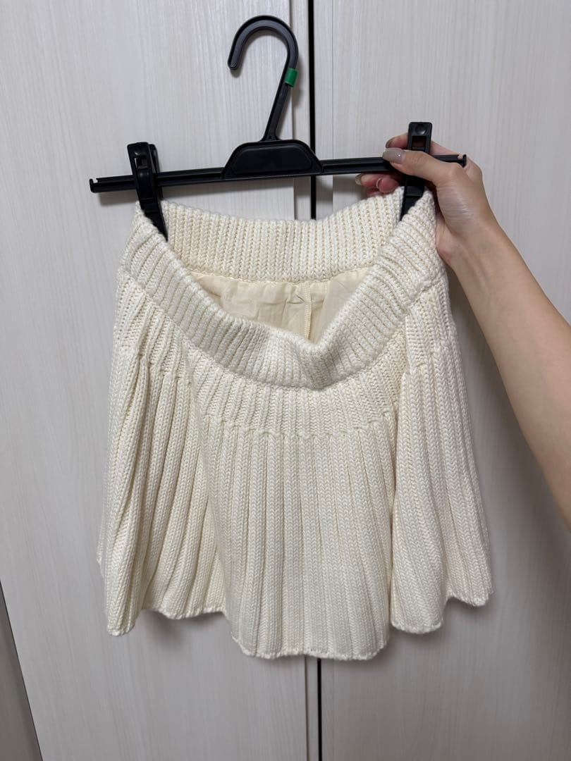 シェリエsheller pleated knit mini skirt