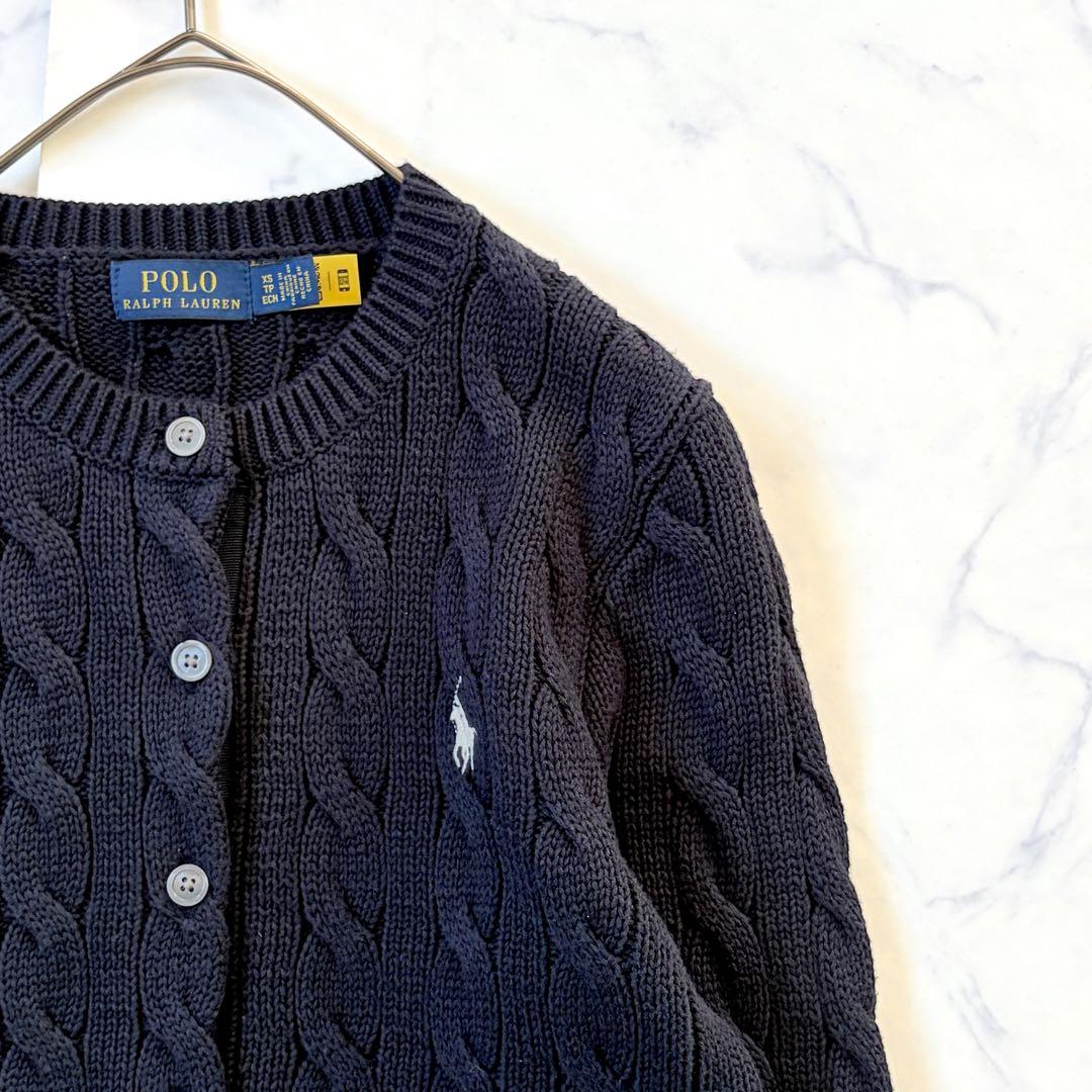 現行 POLO RALPH LAUREN ケーブルニット カーディガン 紺