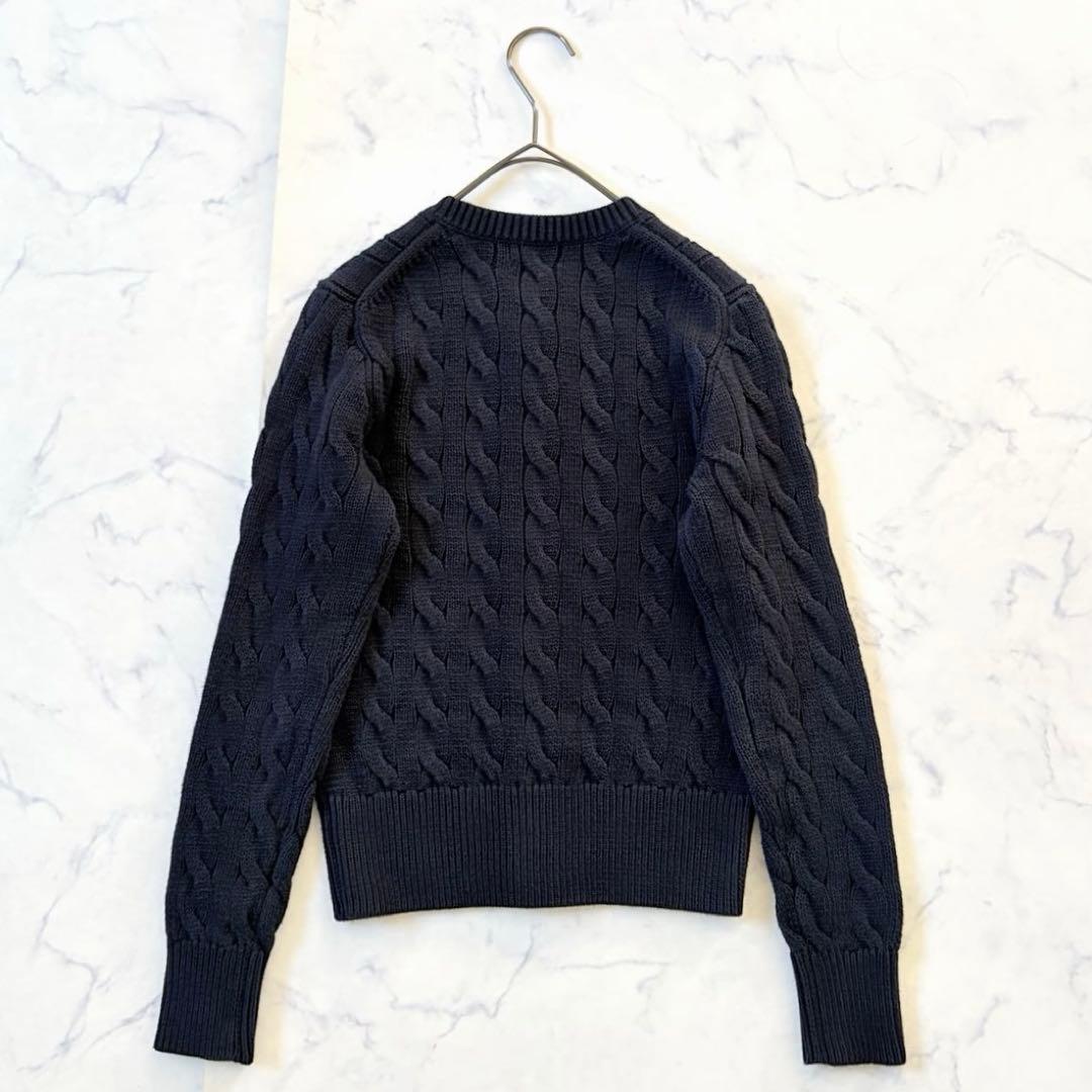 現行 POLO RALPH LAUREN ケーブルニット カーディガン 紺