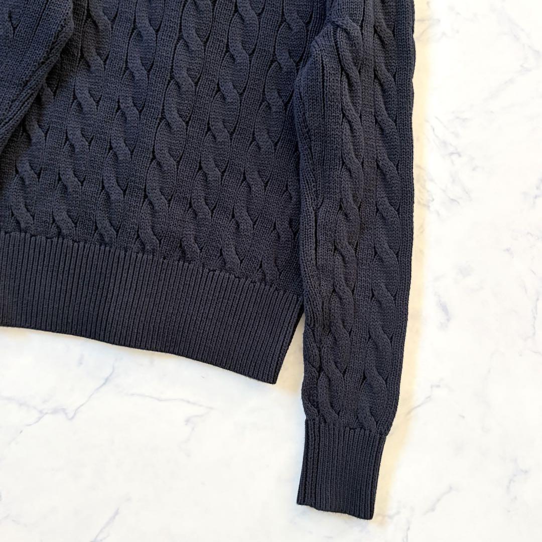 現行 POLO RALPH LAUREN ケーブルニット カーディガン 紺