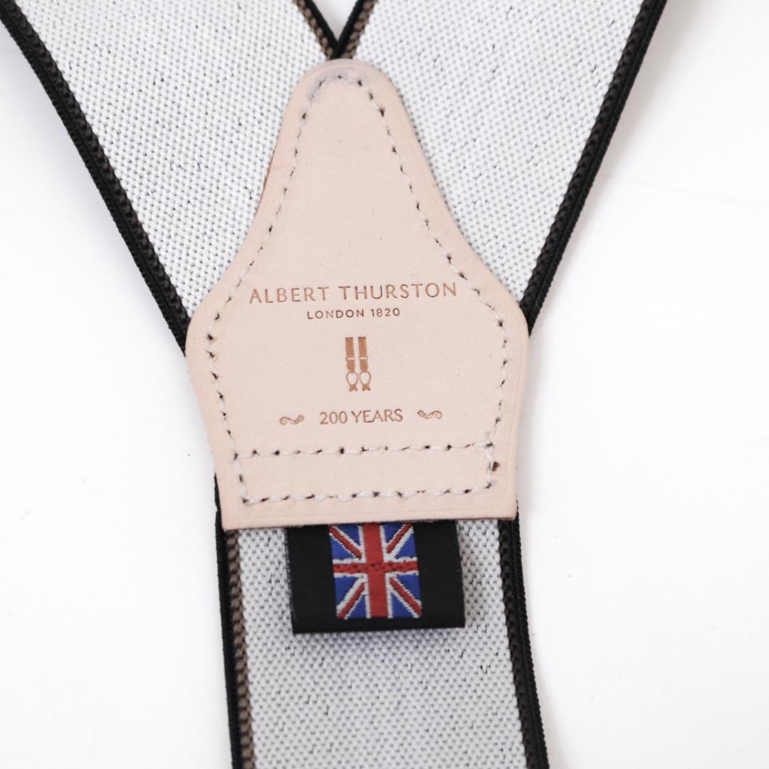 アルバートサーストン サスペンダー クリップ ボタン 2点セット ブラウン系