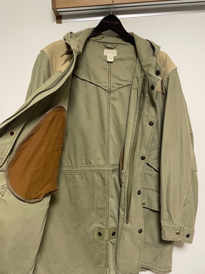 【RRL】レザーヨーク サティーン パーカー M