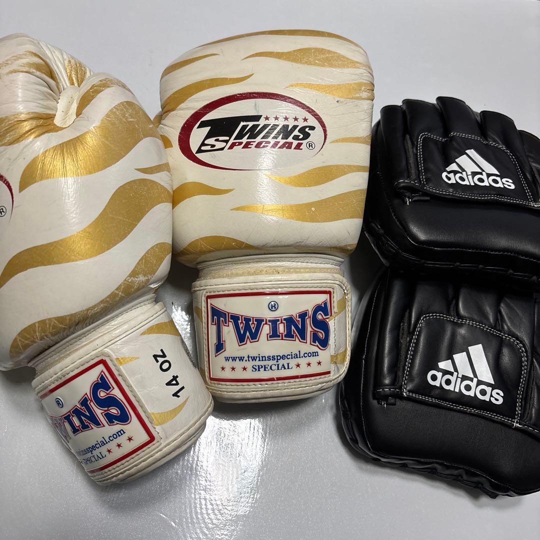 【新品】adidasパンチングミット中古TWINS 本革グローブおまとめ
