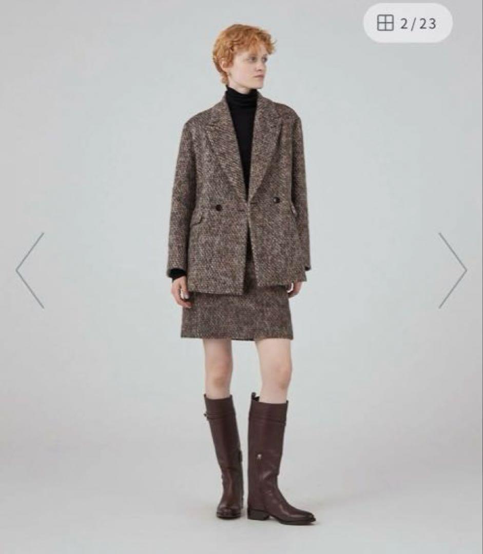 お値下げ、美品マカフィーモヘヤミックスシャギージャケット