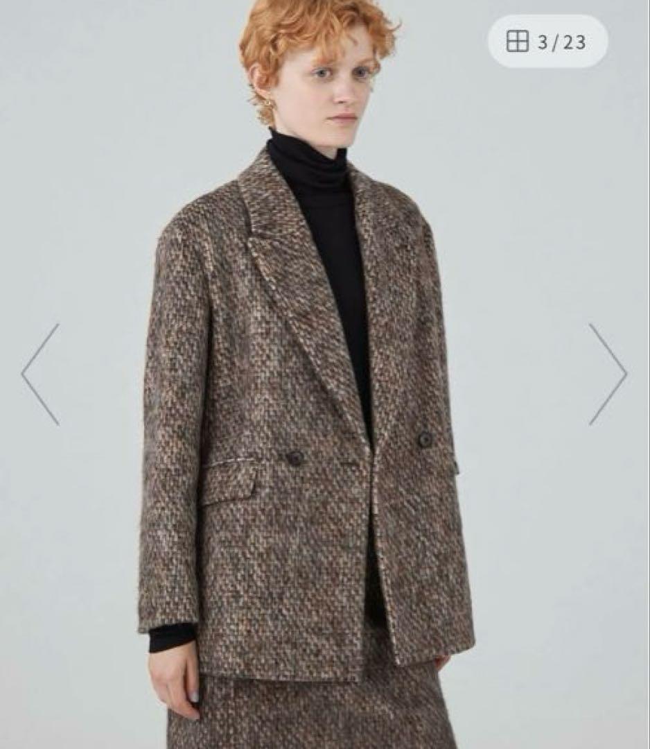 お値下げ、美品マカフィーモヘヤミックスシャギージャケット