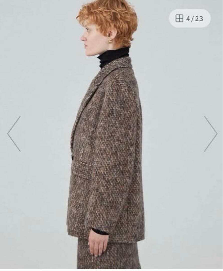 お値下げ、美品マカフィーモヘヤミックスシャギージャケット