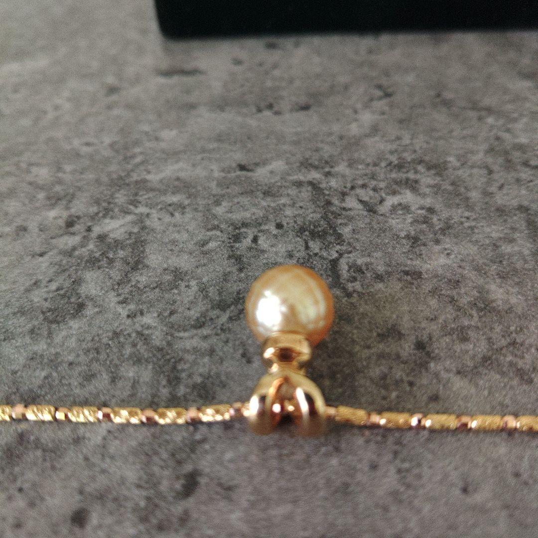 9・75グラム⭐K18ダイヤ真珠ネックレス60万の品☆ゴールドパール⭐