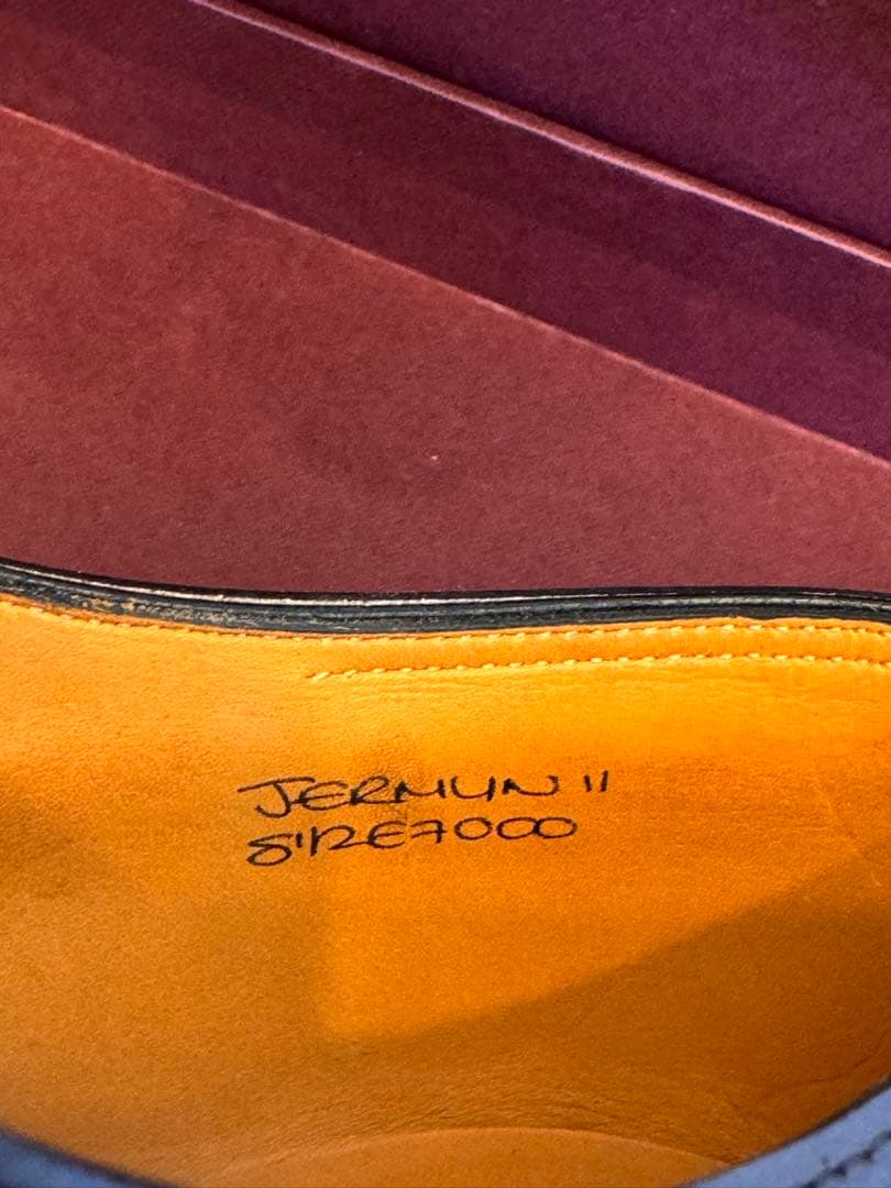 ジョンロブ　ストラップ　ドレスシューズ　ネイビー　8.5