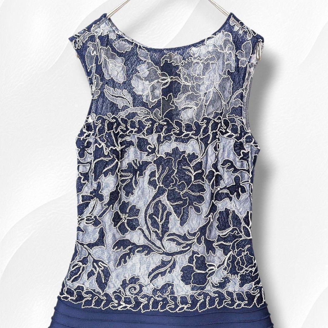 な*ち様 TADASHI SHOJI　ピンタックレースカクテルドレス　オケージョ