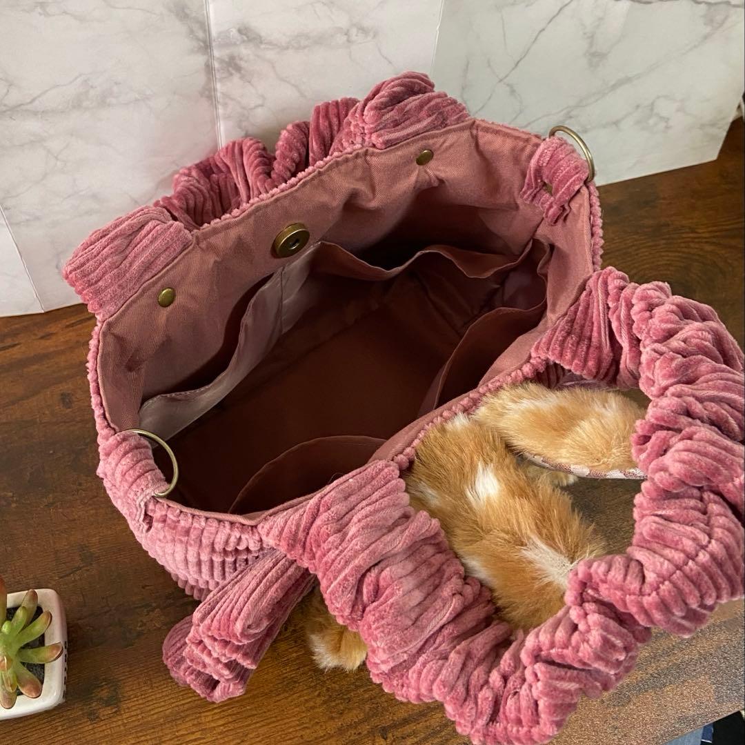 m*e様 コヤンイサムチョン【フリルバッグ】 トートバッグ 猫ちゃんバッグ