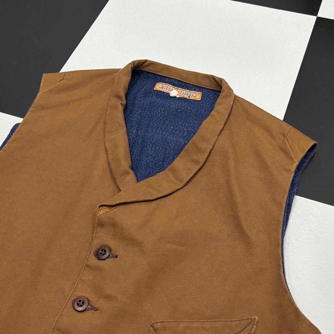 美品 ミスターフリーダム ダック キャンバス ワークベスト 38 シュガーケーン