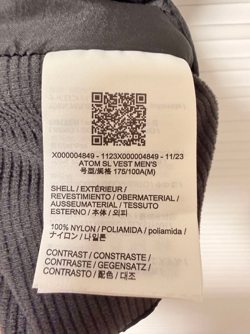 ARC'TERYX Atom SL Vest アトムSLベスト　ブラック