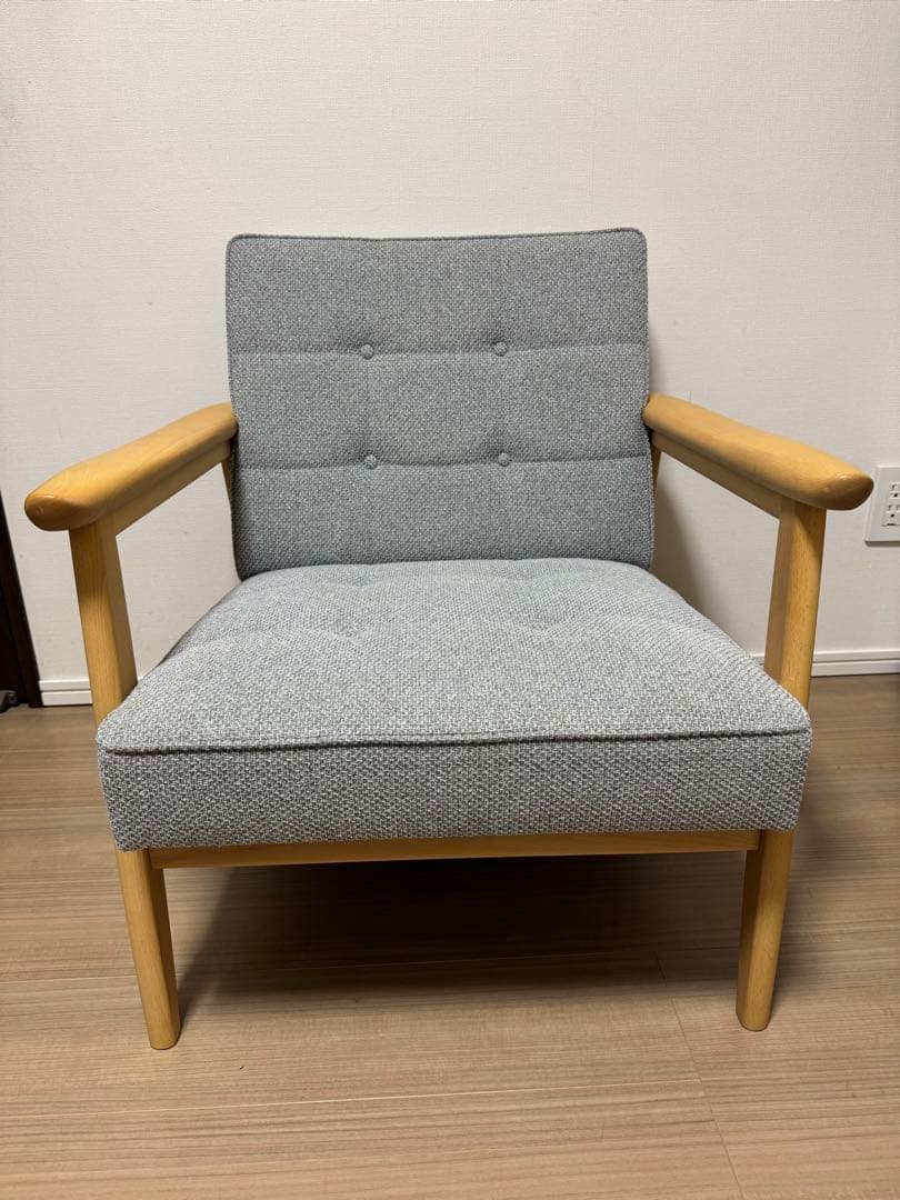 カリモク60 Kチェアー　1シーター　ミストグレー