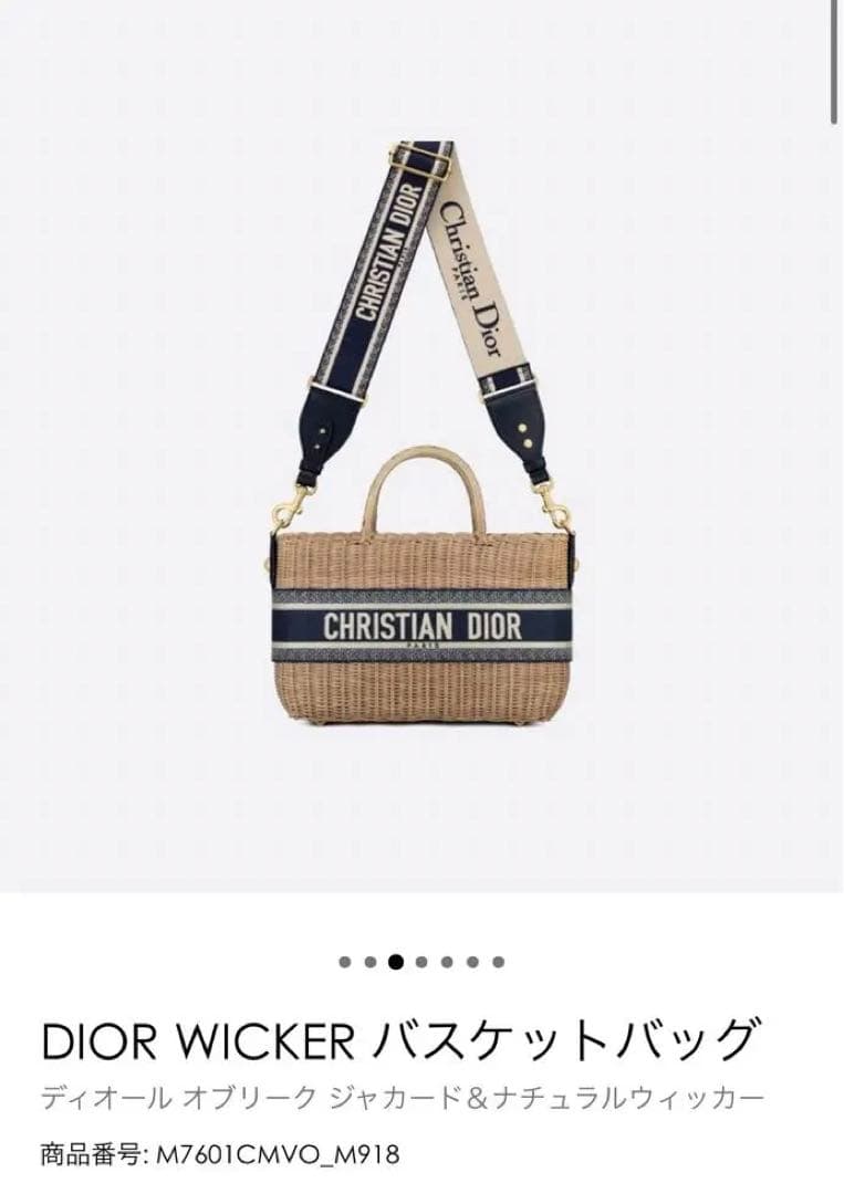 DIOR ディオール　ウィッカー　バスケットバッグ　オブリーク　カゴバッグ　大