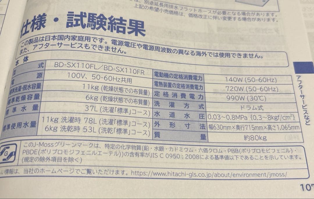 みみ(無言取引○)日立◆ドラム式洗濯乾燥機 洗濯11kg乾燥6kg