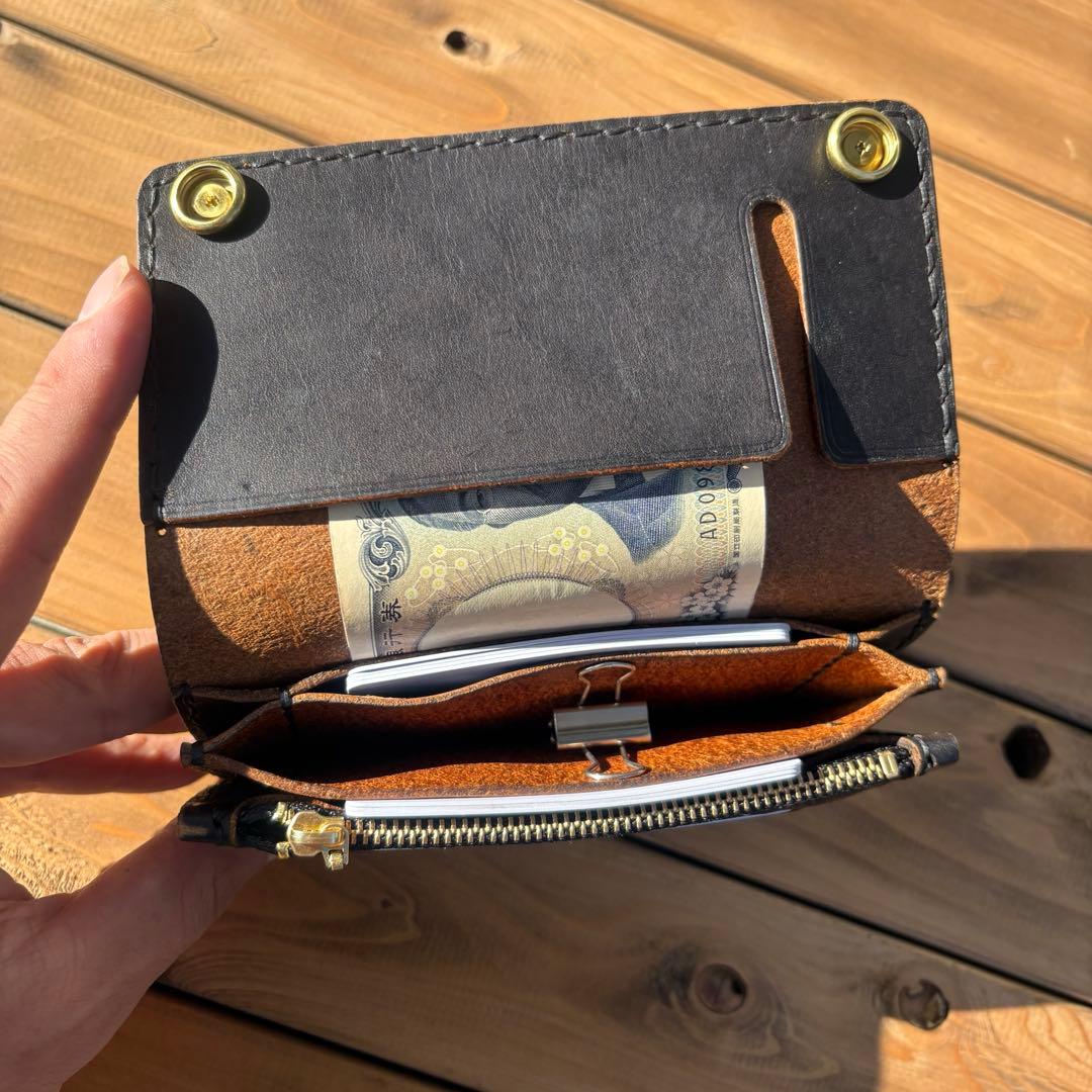 ミドルトラッカーウォレット　アポロコンチョ　真鍮