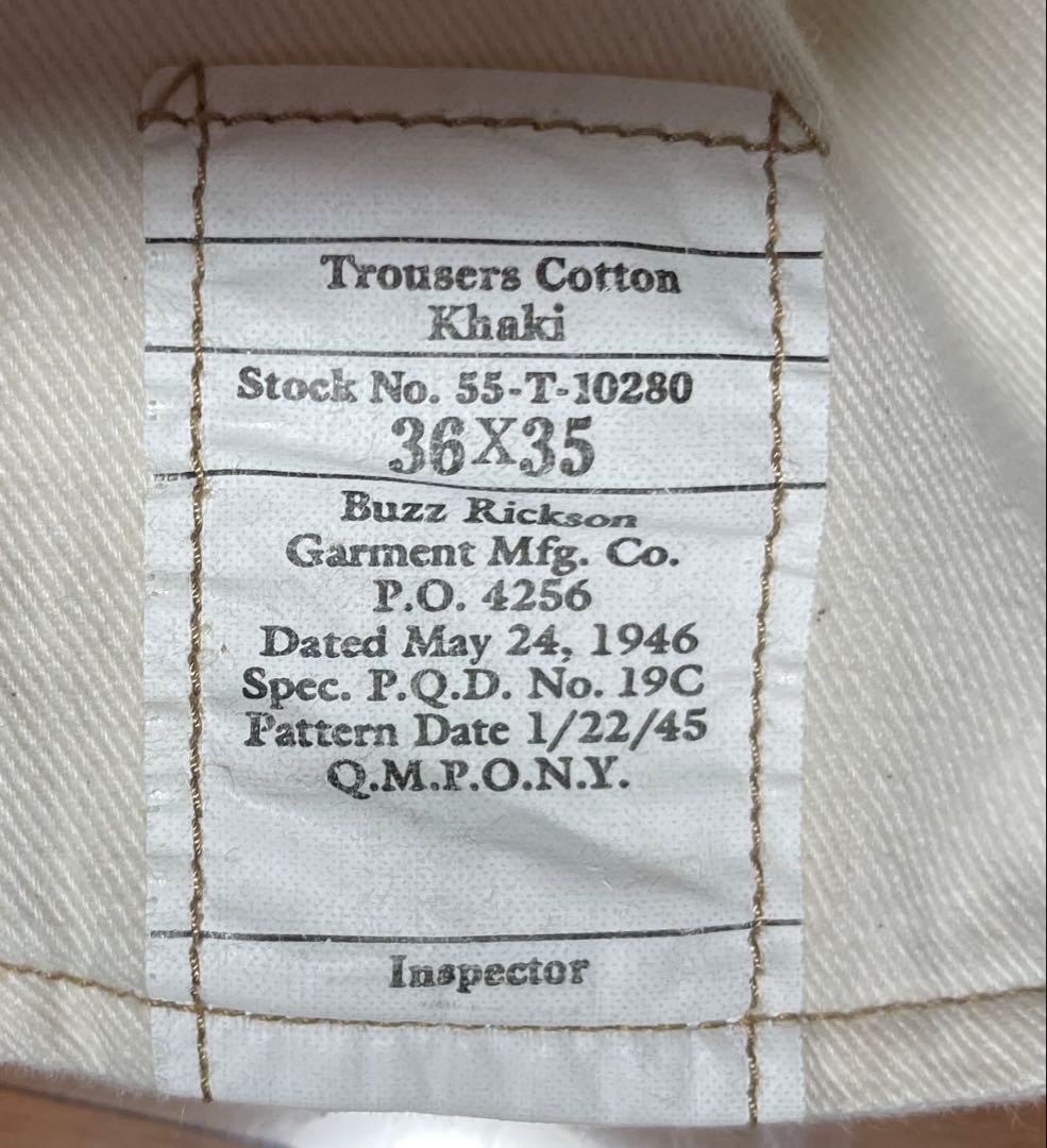 M43035バズリクソンズチノパン1945モデル W36 CAMEL キャメル