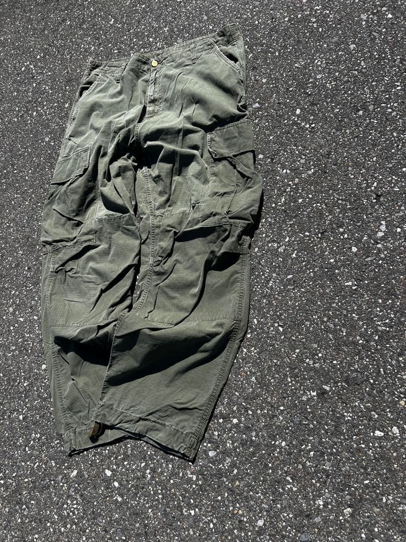 90s Carhartt 極太パンツ 36/32古着 オリーブ