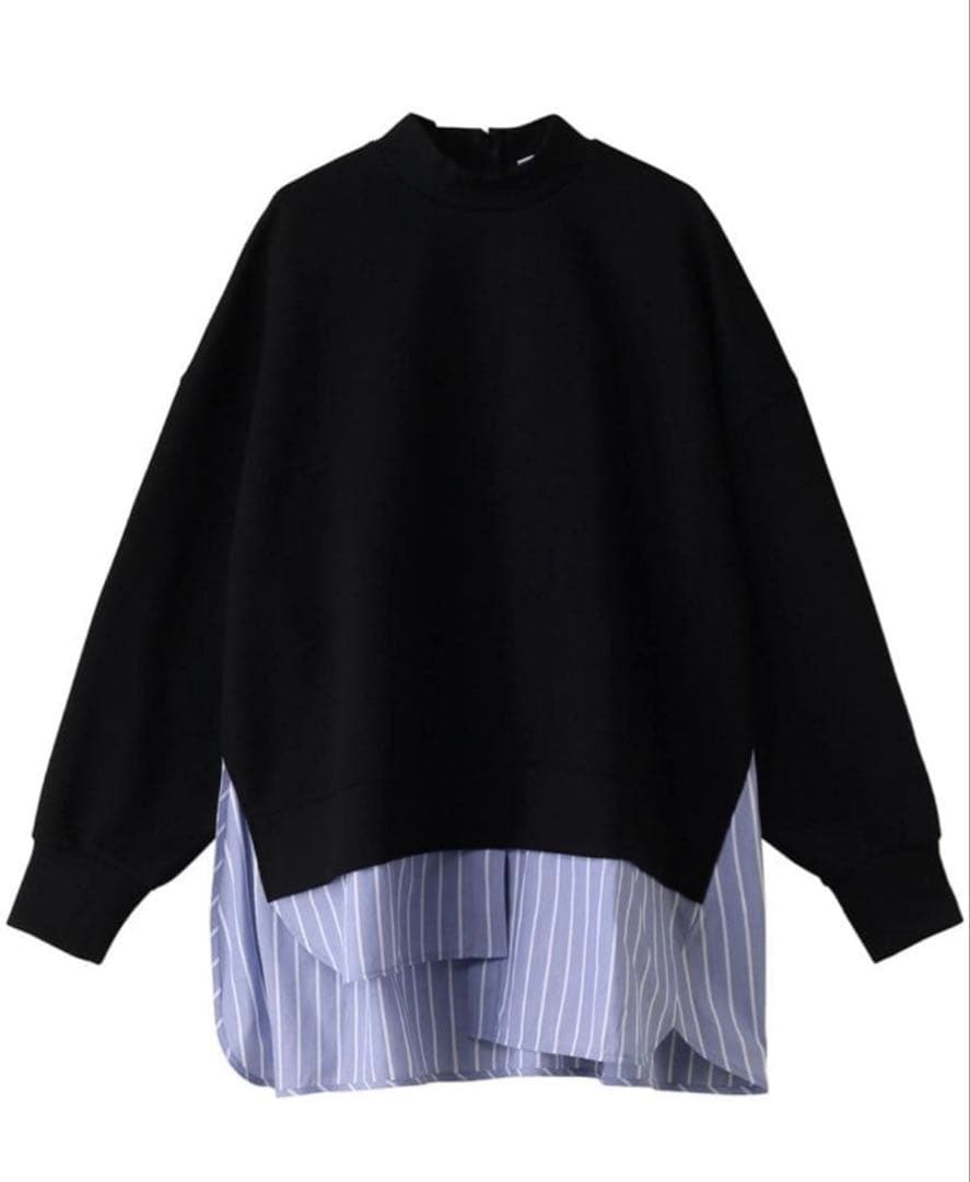 ナゴンスタンス　レイヤード黒スウェット