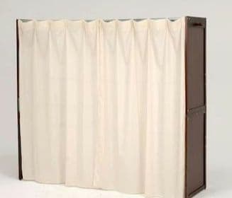 伸縮クローゼット　カーテン付き　DBR色