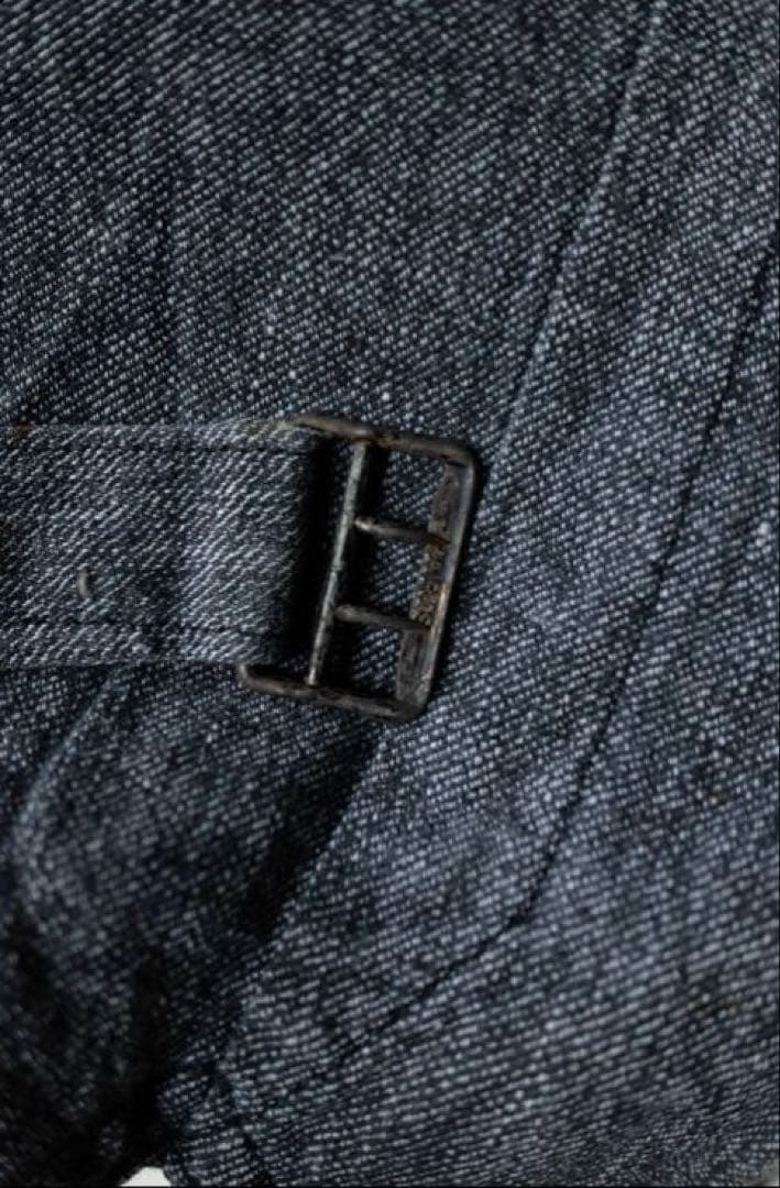 30's フランス ヴィンテージ ごま塩ストライプ ファーマーズベスト ジレ