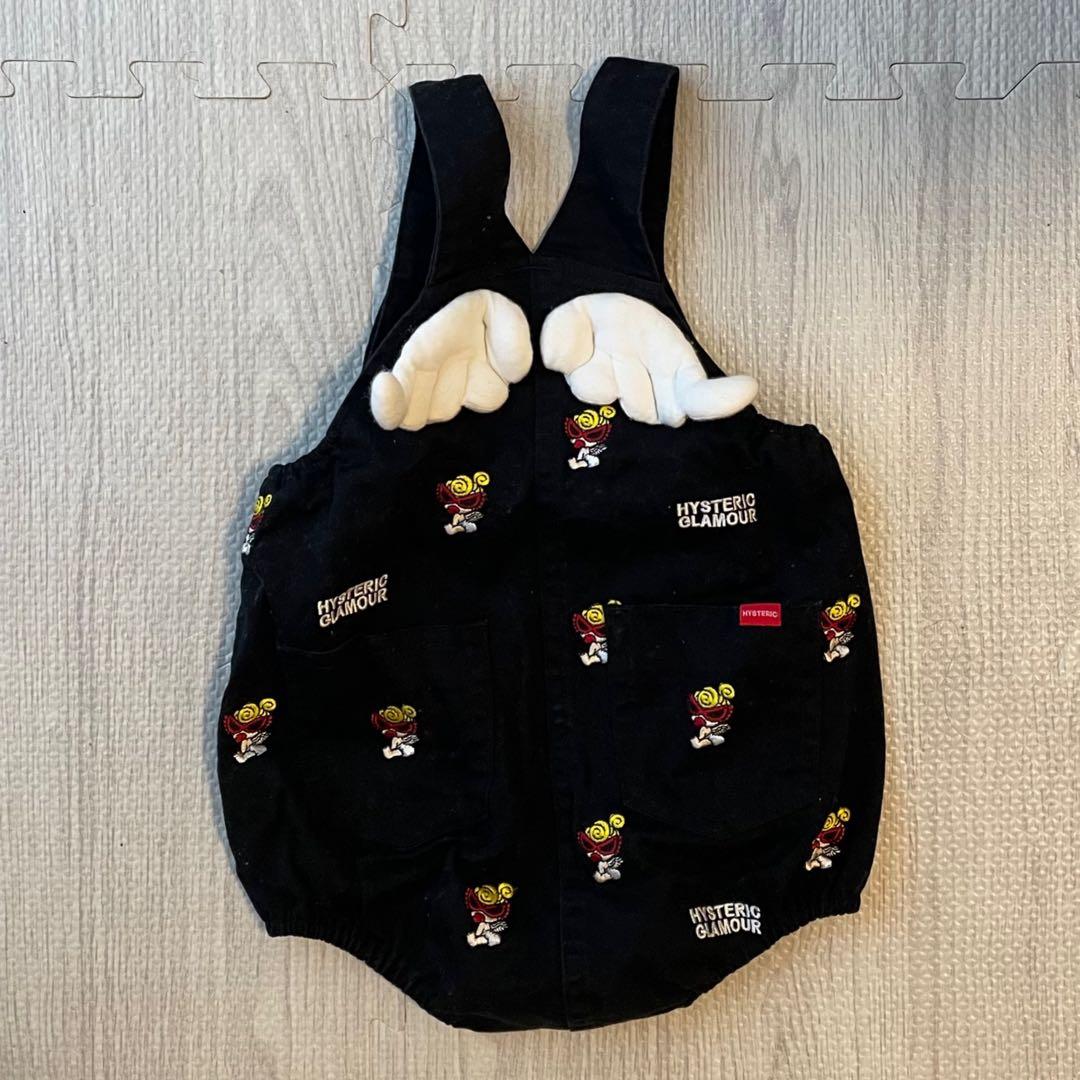 ヒスミニ♥刺繍羽付きサロペット＆帽子セット