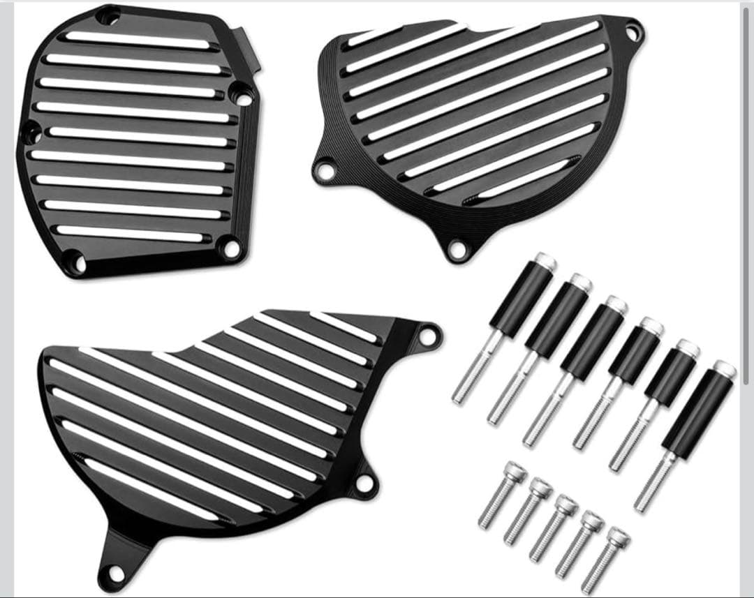 ブラックアルミバイクエンジンカバーセット
