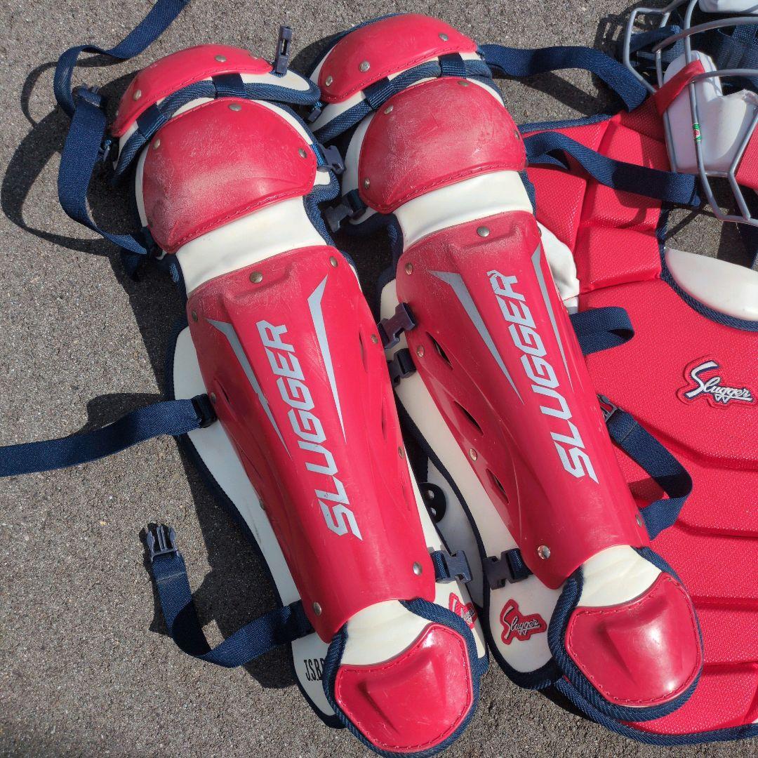 久保田スラッガーキャッチャー用防具セット(現行モデル)＆ヘルメットの4点セット