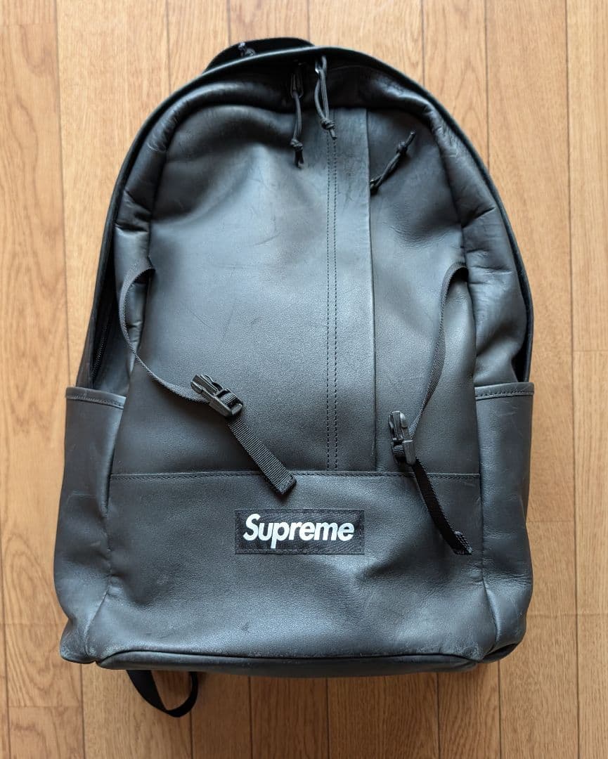 バッグ Supreme Leather Backpack Black