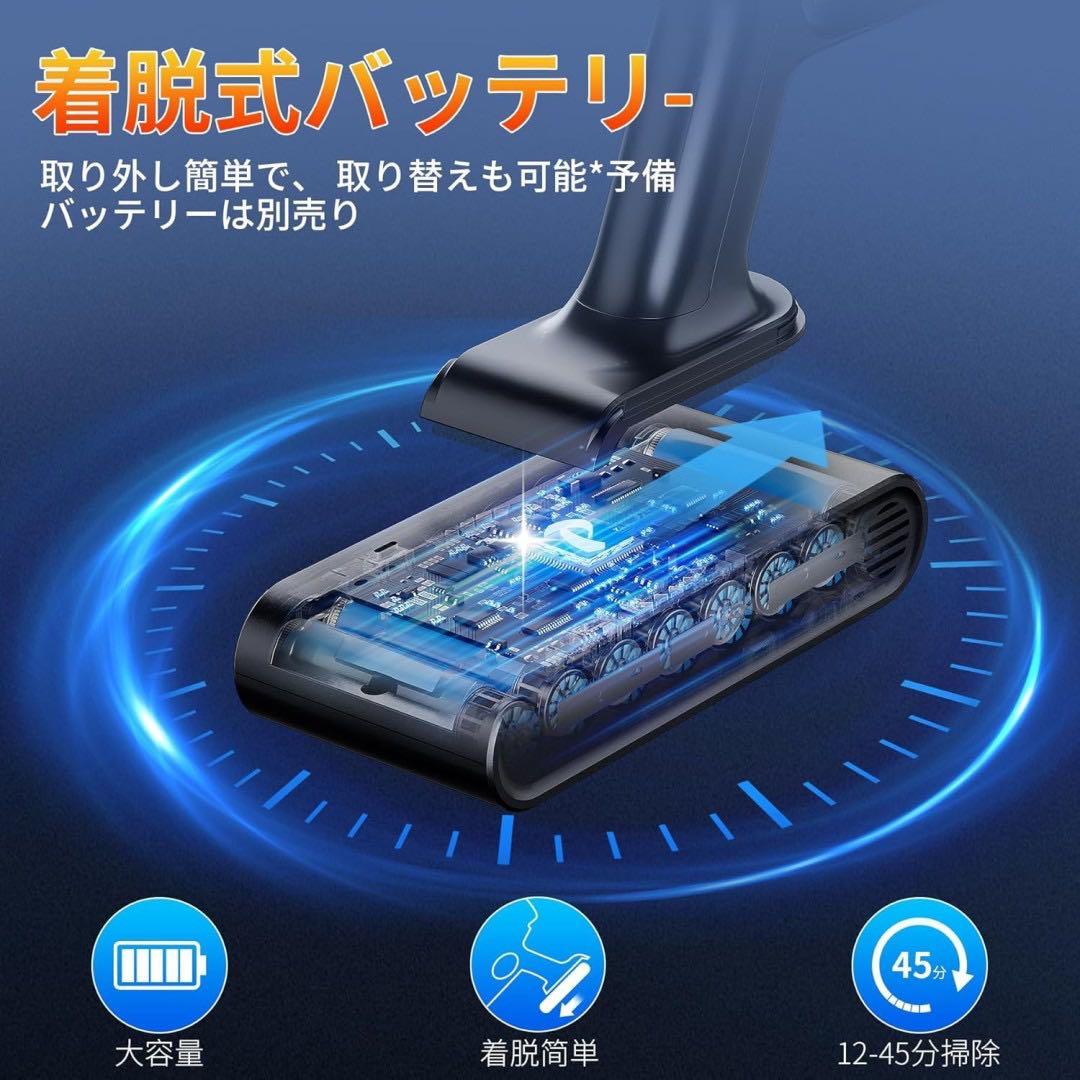 強力吸引‼️コードレス掃除機　強力吸引 35000Pa 水拭き一体型 サイクロン