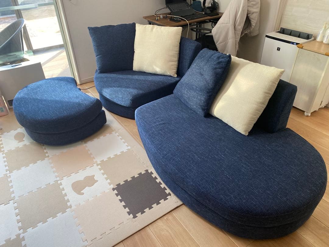 【セット販売】おしゃれカウチソファ　幅2300 ②【合計51000円】