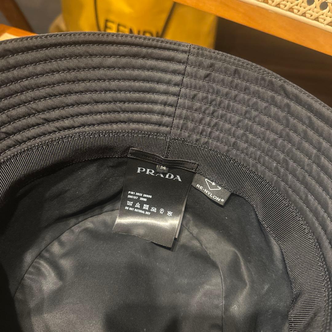 PRADA プラダ　バケットハット　Ｍブラック　ユニセックス