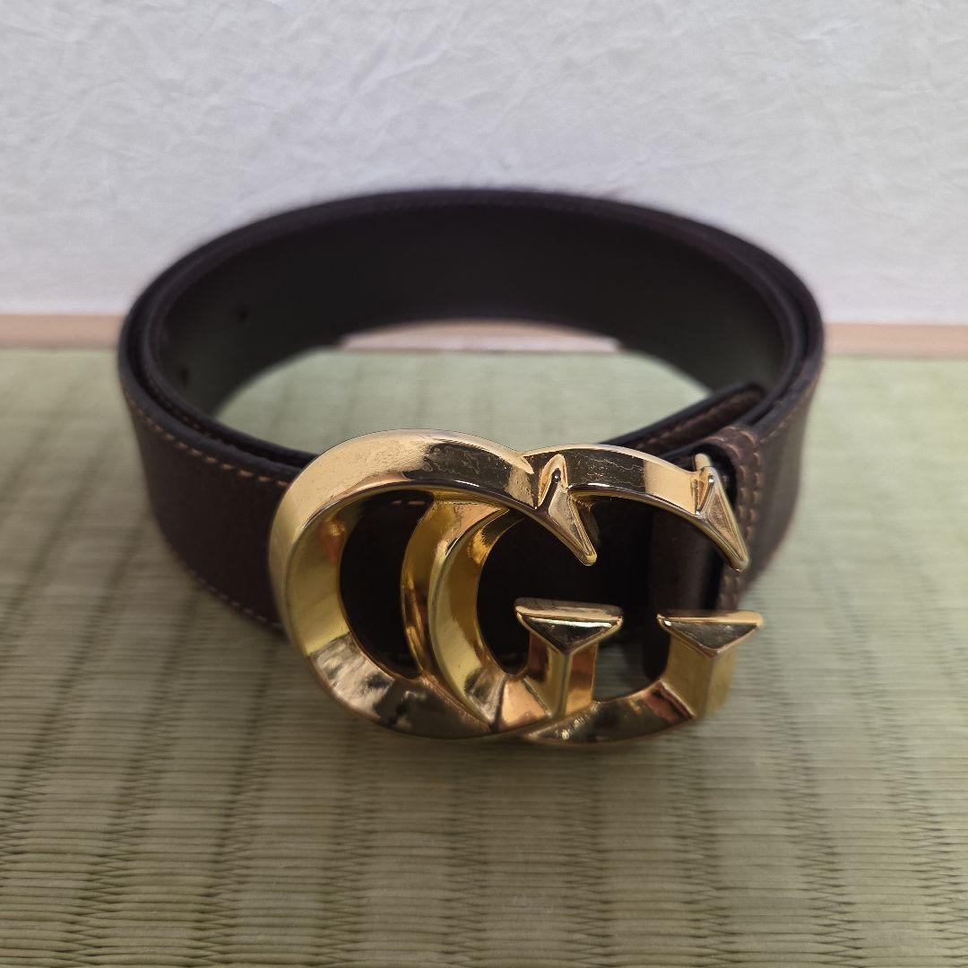 GUCCI グッチ ベルト GGマーモント レザー ブラウン ベルト
